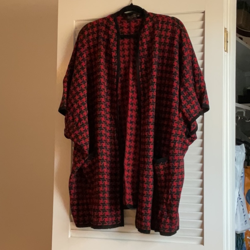 OOAK Pendleton Merino SOFT Houndstooth Wrap Cardigan O/S one size EUC
